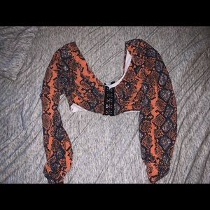 Snakeskin crop top
